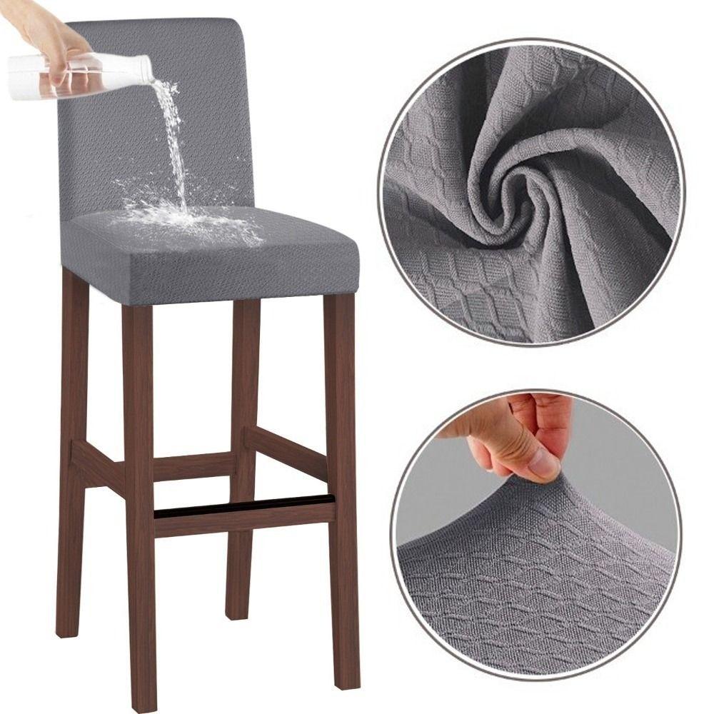 Elastic Stretch Bar Stool Seat Covers Short Back Chair Protectors Durable Slipcovers Household