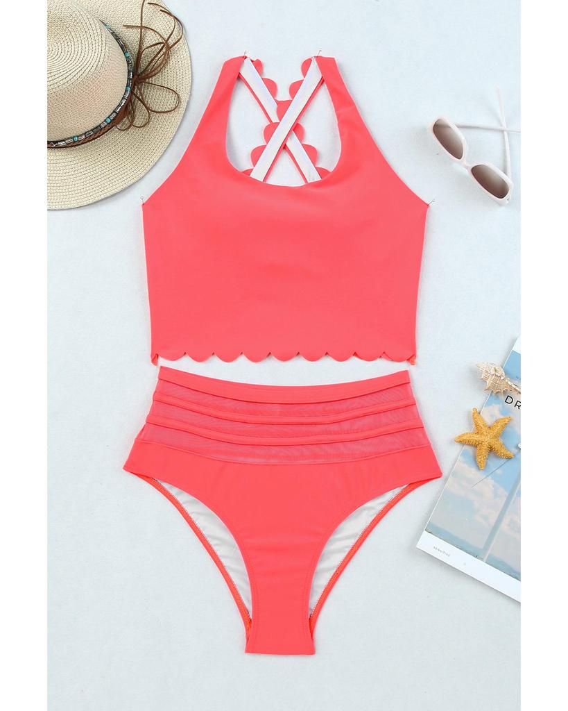 Azura Exchange Бикини с высокой талией и перекрещивающимися чашечками