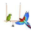 Bird Perch Parrot Play Toys Stand Holder Natural Wooden Swing Bell Cage Hanging