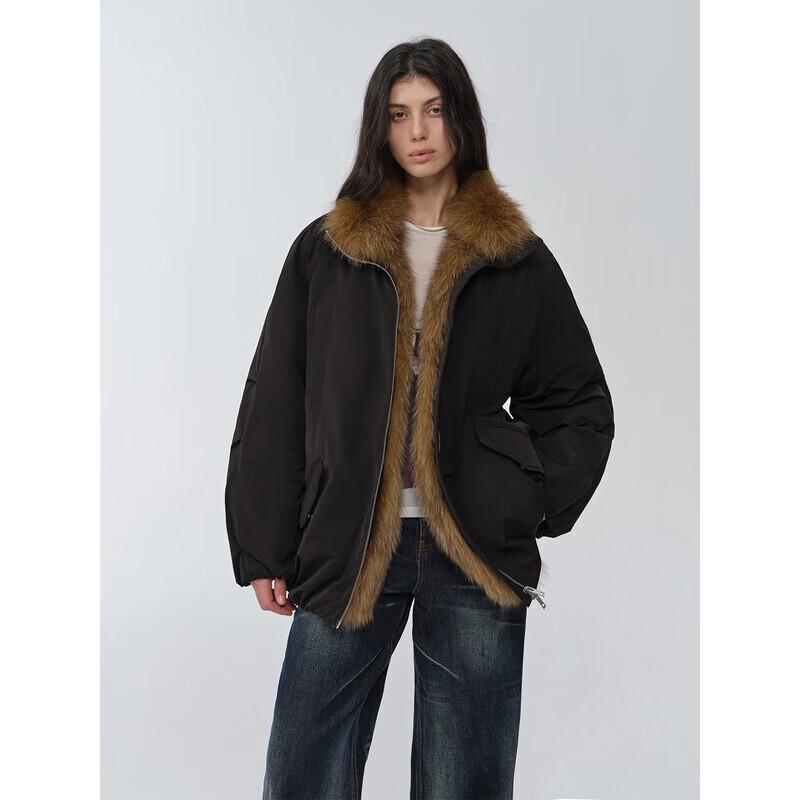 Парка Fu Zhi'en с отстегивающимся воротником из лисьего меха, 90% гусиный пух