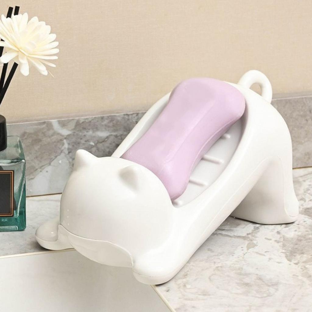 Cat Plastic Soap Box Creative Cute Bathroom Soap Box Storage Rack Bathroom Soap Dish Holder