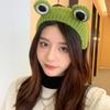 Knitted Animal for Frog Headwear Cartoon Big Eyes Hairband Cute Photo Props Fancy Dress Halloween Cosplay Accessories
