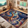 Mushroom Forest Theme Crystal Velvet Floor Rug Personalized Custom Name Text Warm Carpet Home Decoration