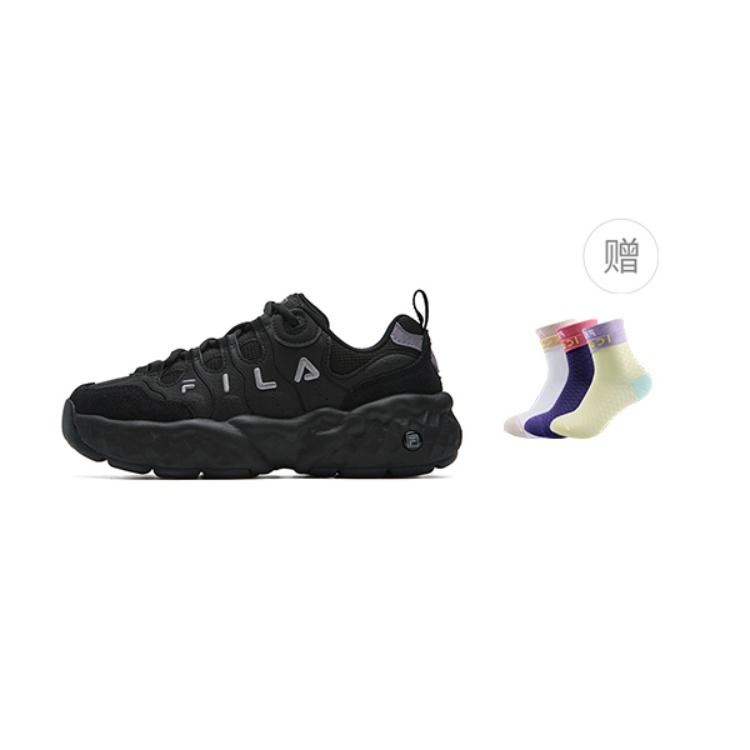 Fila MUFFIN Износостойкие и легкие Низкие повседневные кроссовки Женские Черные F12W541106FBK