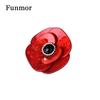 Acrylic Red Flower Brooches Corsage Crystal Bead Brooch Hijab Pins Gold Color Collar Clip Women Men Gifts