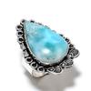 Natural Caribbean Larimar Gemstone 925 Sterling Silver Gift Ring Size 10 V7g56
