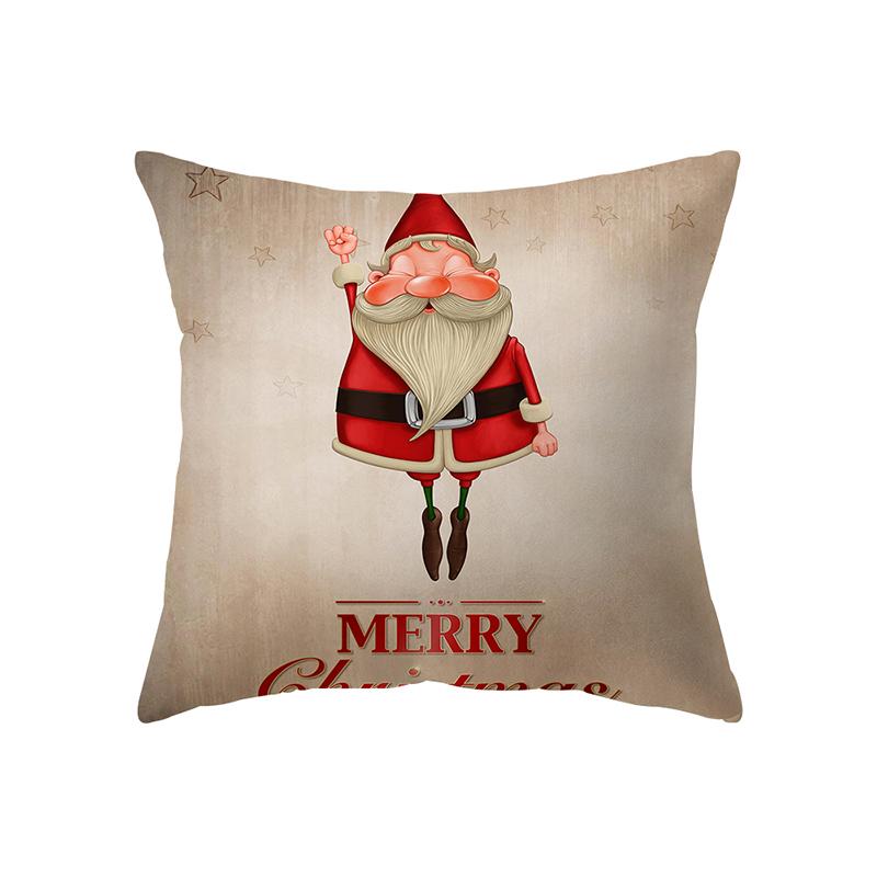 Santa Claus Christmas Theme Printed Pattern Cushion Cover Home Living Room Sofa Decoration Square Pillow Pillow Cover