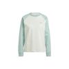 Originals Trefoil Long Sleeve Tee With Letter Print Back Splicing Round Neck Women Tops Linen-Green IN4136