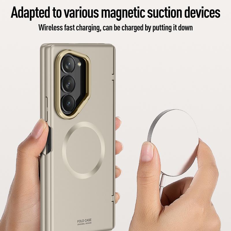 Магнитный шарнир Линза Скрытый кронштейн Чехол для телефона Для Samsung Galaxy Z Fold 7 6 5G Для Magsafe Пленка для защиты экрана Ударопрочный чехол