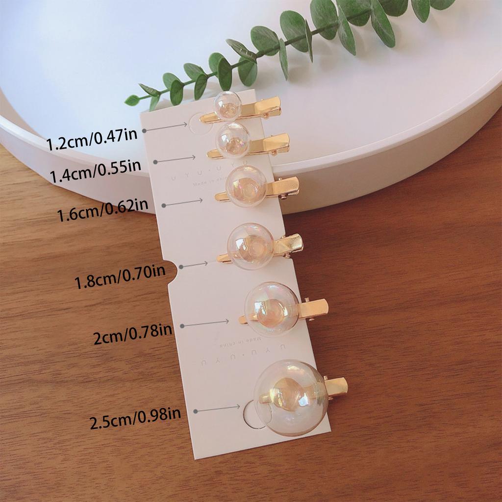 6 шт. Креативная заколка для волос в виде пузыря, цветная прозрачная заколка-автомат для девочек, милая заколка-уточка разного размера, новые аксессуары для волос