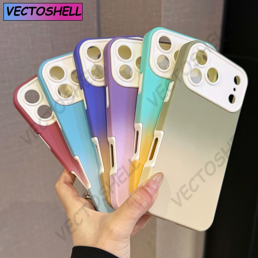 Матовый защитный чехол с градиентом для камеры для iPhone 17 16 15 14 13 Pro Max, 2-в-1, большое окно, противоударный бампер, чехол для телефона