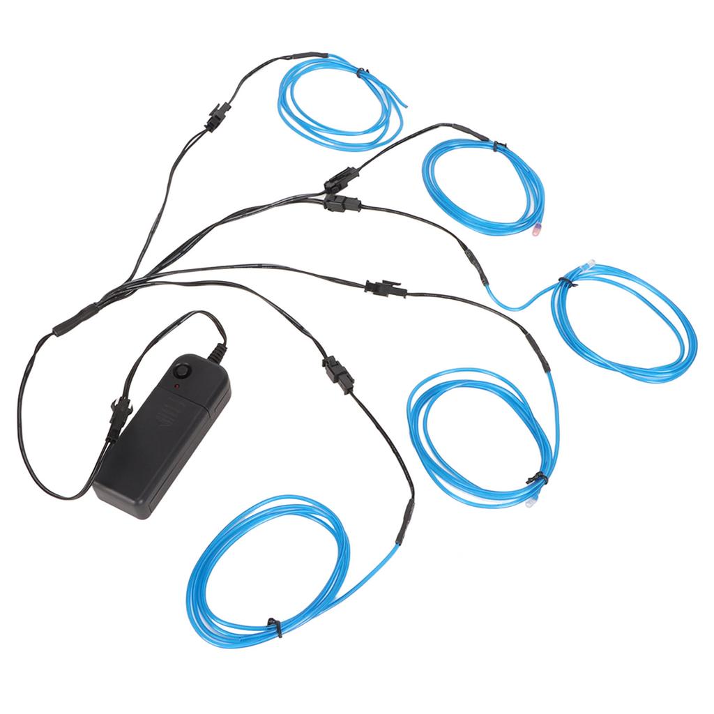 Синий EL провод шумоподавления гибкие декоративные 5 в 1 неоновый свет провод для автомобиля Хэллоуин Рождество 