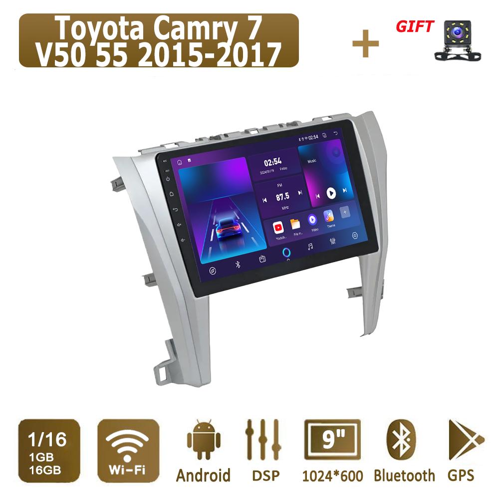 Android Carplay автомобильное радио для Toyota Camry 7 V50 55 2015-2017 мультимедийный проигрыватель головное устройство стерео GPS навигация BT WIFI 4+64 ГБ