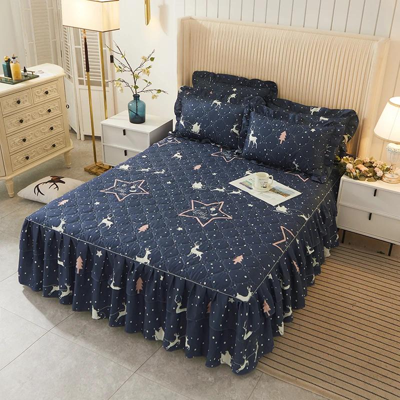 1 шт. простыни для кровати, толстые теплые эластичные наматрасники Queen, покрывало, юбка для кровати, свадебная юбка без наволочки