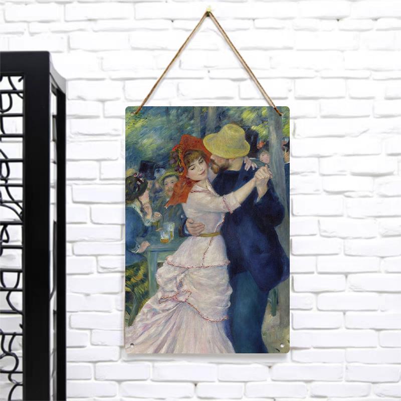 Impressionist Renoir Dance Art Custom Metal Tin Painting Vintage Home Wall Decor for Living Room