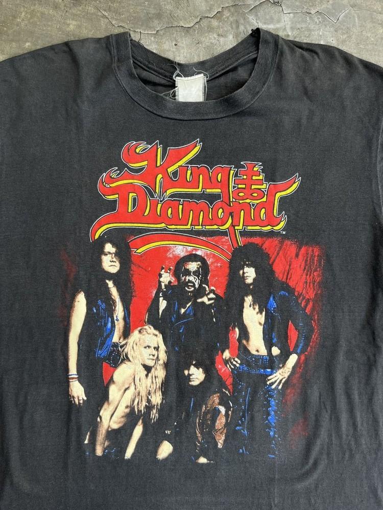 Винтажная футболка унисекс с принтом King Diamond 90-х годов, черная, унисекс, репринт KH15764