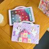 Детский чехол для iPad Pro mini Air Redmi pad и Samsung Galaxy Tab A7 Lite T220 A8 X200 A9 X110 A9+ X210 Замок Единорог с телескопической подставкой