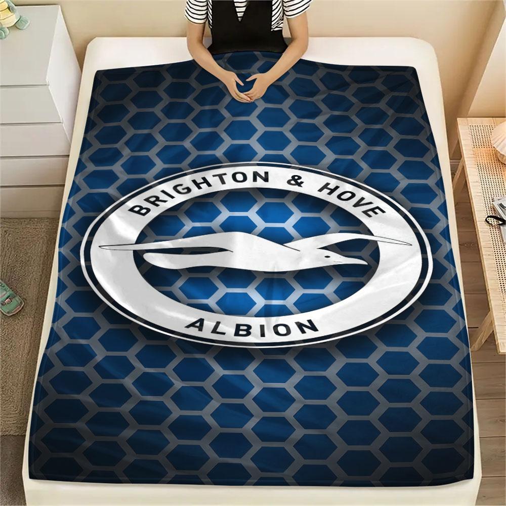 1PC Brighton & Hove Albion Patterned Flannel Blanket Suitable For All Seasons for Home Decor Warmth and Comfort Gifts Holiday Present