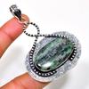 Ruby Zosite Gemstone 925 Silver Plated Handmade Jewelry Pendant 2.65"