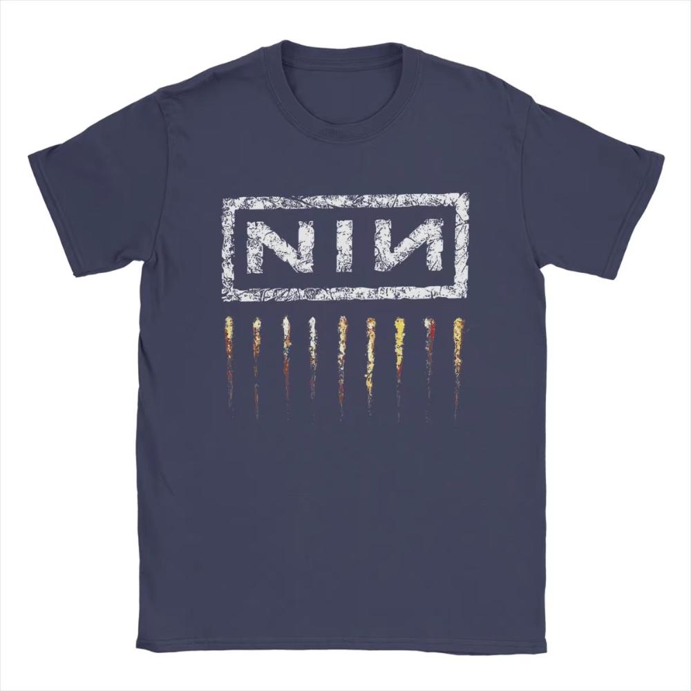 Nine Inch Nails NIN Мужские Женские Футболки с Принтом Модная Футболка с Коротким Рукавом с Круглым Вырезом Хлопковые Подарочные Футболки на День Рождения Одежда