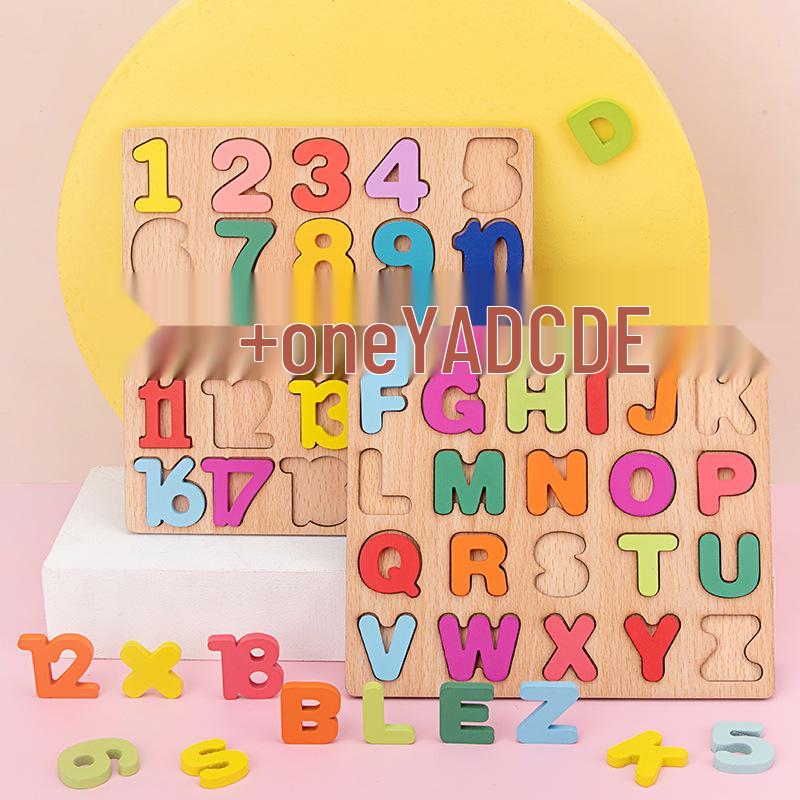 Children's 3D Number & Letter Puzzle Board - Educational Shape & Color Matching Toy