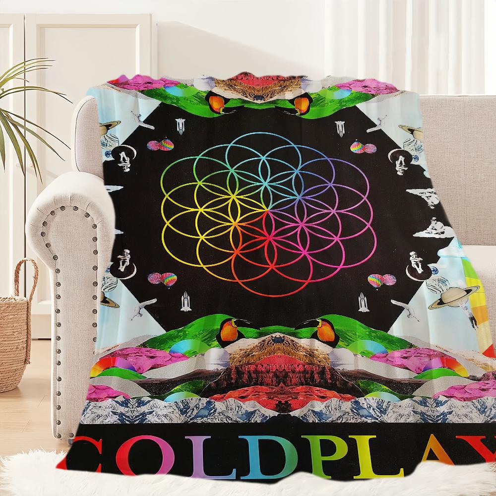 Band C-Coldplay Moon Music Blanket Plush Nap Sofa rug for Living Room Warm Office Bedroom Birthday Home Travel Kid Gifts