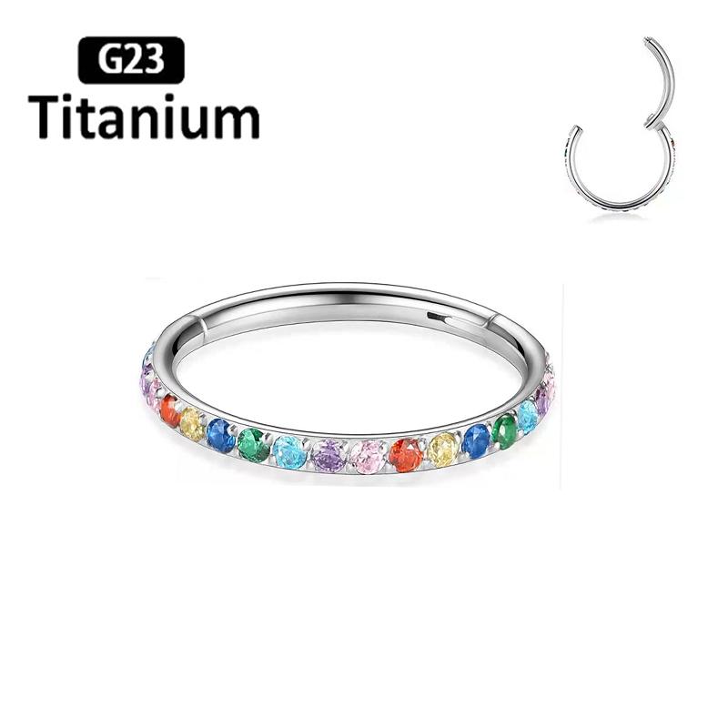 Серьги из титана ASTM F136 Высококачественный цирконий Высококачественные кольца для пирсинга носа Открытые маленькие пирсинг септума хряща уха мочки уха пирсинг тела 16G