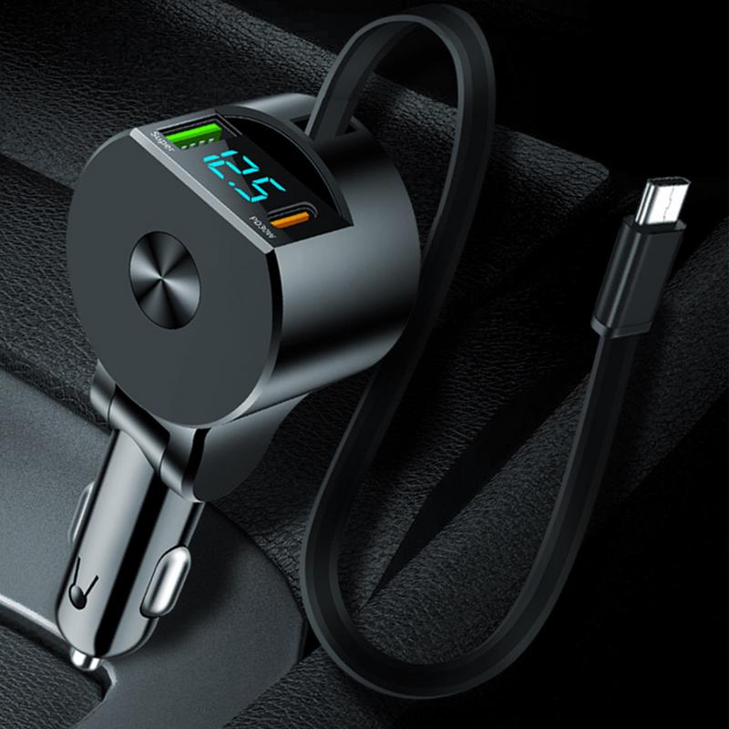 Car Charger Adapter USB Mobile Phone Charger Adapter For Auto LED Intelligent Digital Display Small Car Adapter For SUVs Trucks