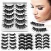 5 Pairs Mink Lashes  Real Siberian Mink F.ur Lashes Round Look Long& Thick Reusable &Handmade Non-Irritating Fake Eyelashes