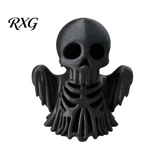 3D Printed Skull Sculpture Cthulhu Statue, Gothic Hollow Skeleton Decor, Matte Black Bedroom Bedside Decorations Horror Figurine for Office