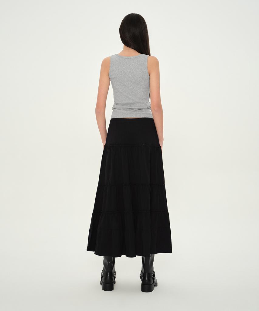 Musinsa Standard Woman Women'S Jersey Tiered Long Skirt [Black]