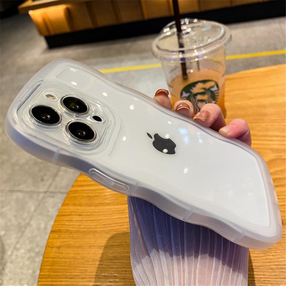 Роскошный милый прозрачный волнистый чехол для Iphone 11 12 13 Pro Max 13pro X Xr Xs 7 8 Plus противоударный прозрачный мягкий силиконовый чехол