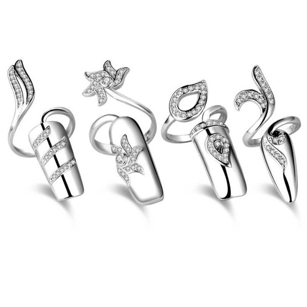 Цинк Цинковый сплав Открывающееся кольцо Очаровательное кольцо для защиты ногтей Модное ювелирное изделие Женское кольцо для ногтей