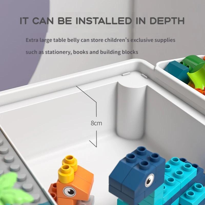 ToylinX Детский стол для конструирования с блоками и набор стульев, детский стол для занятий, стол для конструирования, игрушка в подарок для малышей