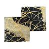 Set of 2 Gold Brocade Coasters [Cherry Blossom Black] Coasters, Gold Brocade, Nishijin-ori, Japanese Pattern, Kyoto, Gold Ran, Black