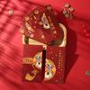 6Pcs Solid Chinese New Year Red Envelope Blessings Printing Red Packet Lucky Money Bag  Kids