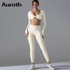 Auroth Длинный рукав Йога Спортивная одежда Женская тренировочная одежда Спортивный топ Push Up Фитнес-лосины Беговые костюмы