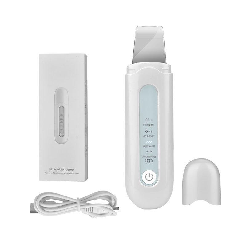 Ультразвуковой скрабер для кожи и удалитель черных точек: Косметологический прибор для пор лица, вакуумной чистки от черных точек и пилинга кожи.