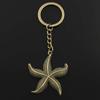 Модный 30 мм брелок для ключей, металлический брелок для ключей, ювелирные изделия, античная бронза, морская звезда, подвеска 50x43 мм