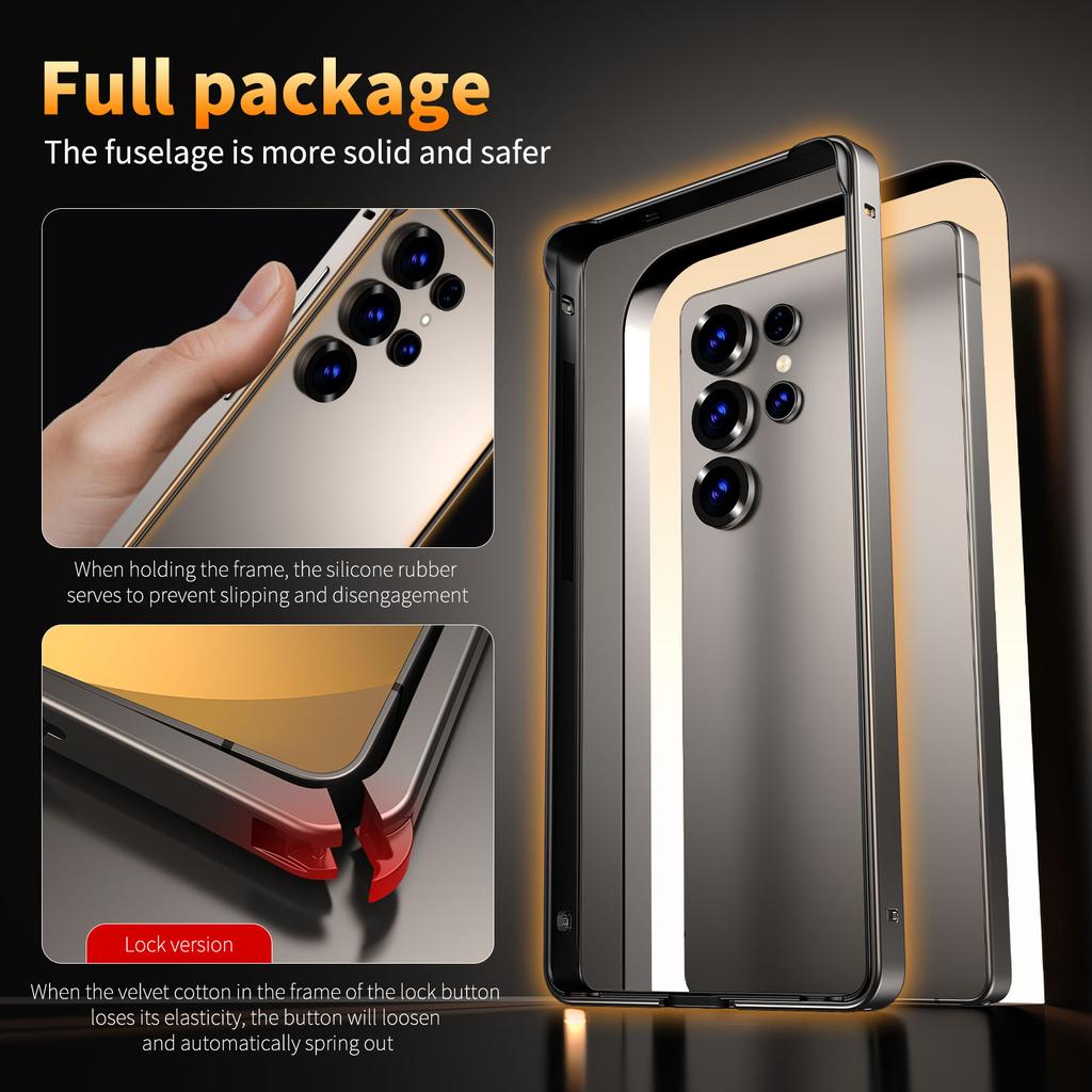 Silicone Metal Bumper Case for Samsung Galaxy S26 Ultra S25 Plus S26Ultra S25Ultra S24Ultra S26Plus S25Plus S24Plus Lock-Free Pure Frame Phone Cover