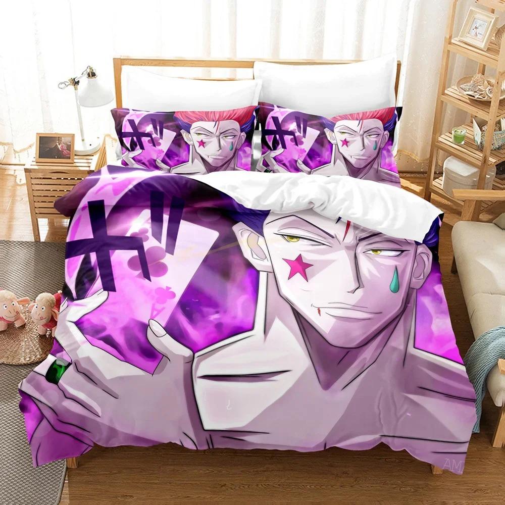 Новый постельный набор Hunter X Hunter Односпальный Полутораспальный Двуспальный Евро размера Комплект постельного белья Взрослые Дети Домашний декор Пододеяльник Подарок Одеяло