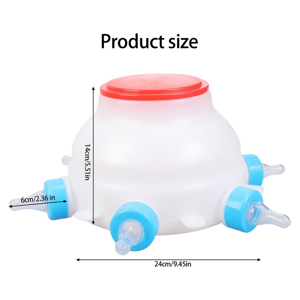 6-ти ниппельная подвесная кормушка-бутылка для ягнят, телят, поросят, прочный инструмент для кормления нескольких животных, оборудование для поения на ферме