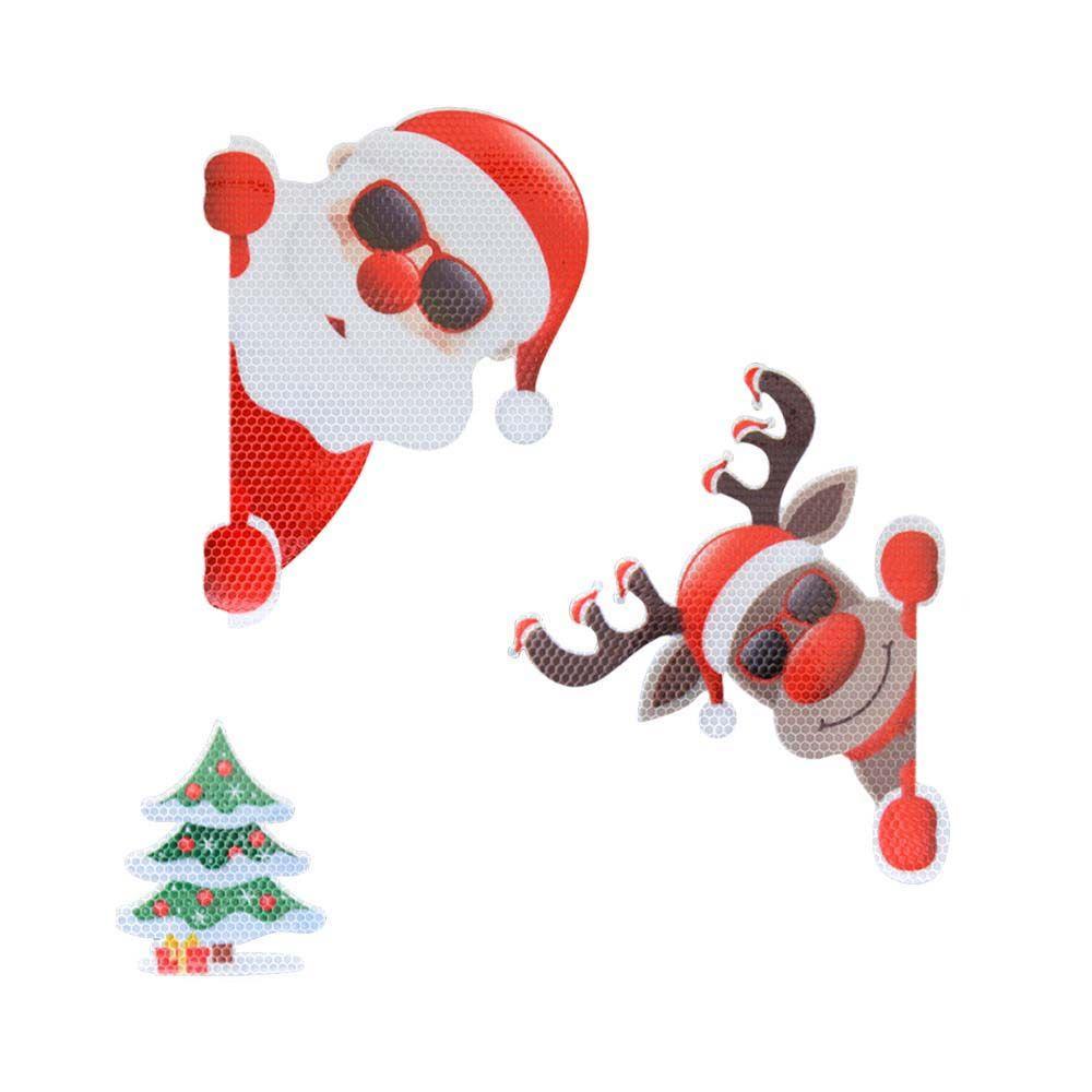 Внешние аксессуары, Стайлинг автомобиля, украшение, магнитная светоотражающая наклейка, рождественские наклейки из ПВХ