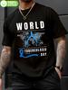 World Tuberculosis Day Awareness Tshirt - Blue Ribbon Design
