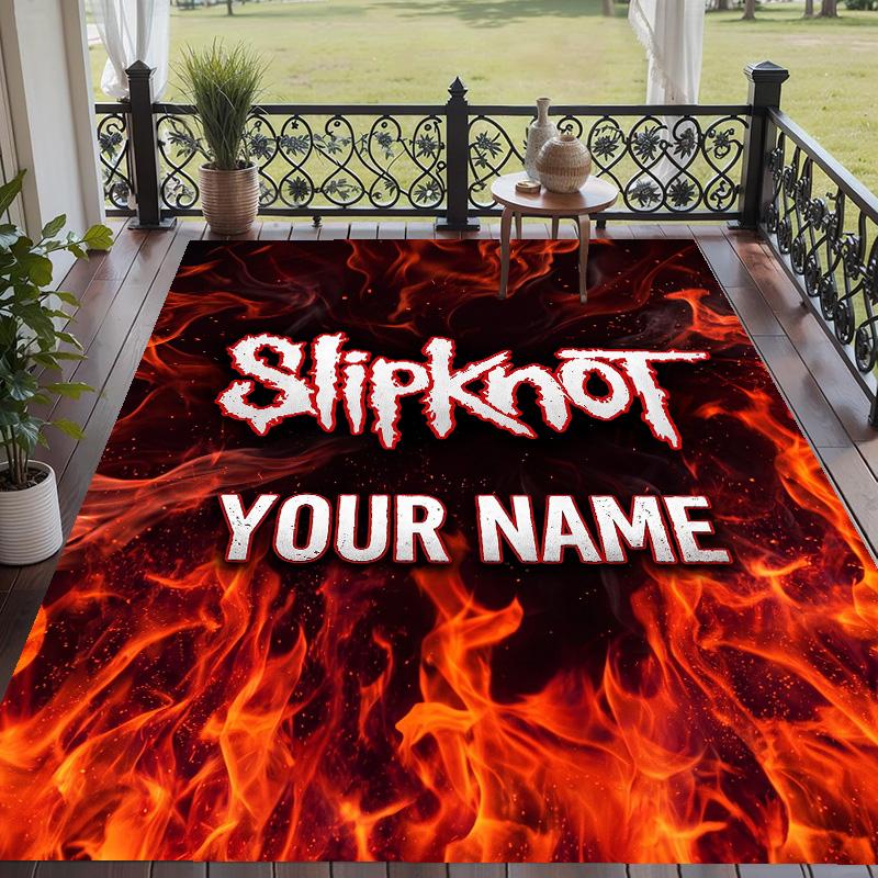 Custom Text Printed Rug Slipknot Non Slip Floor Carpet For Home Room Decor