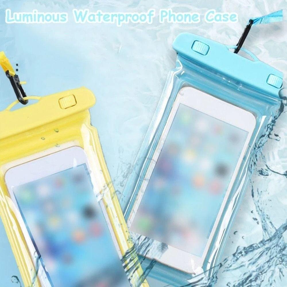 Air Bag Luminous Waterproof Phone Case Universal Phone Protector Pouch Mobile Phone Bag  Swimming