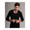 4002 Мужская черная шерстяная майка с длинным рукавом