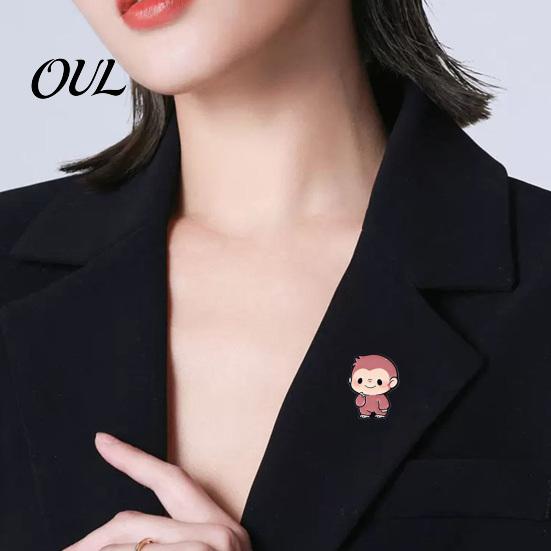 Wear-resistant Brooch Pin, Enamel Monkey Design Lapel Bright Color Outfit Badge with Standard Safety Lightweight Accessory for Clothes Bags