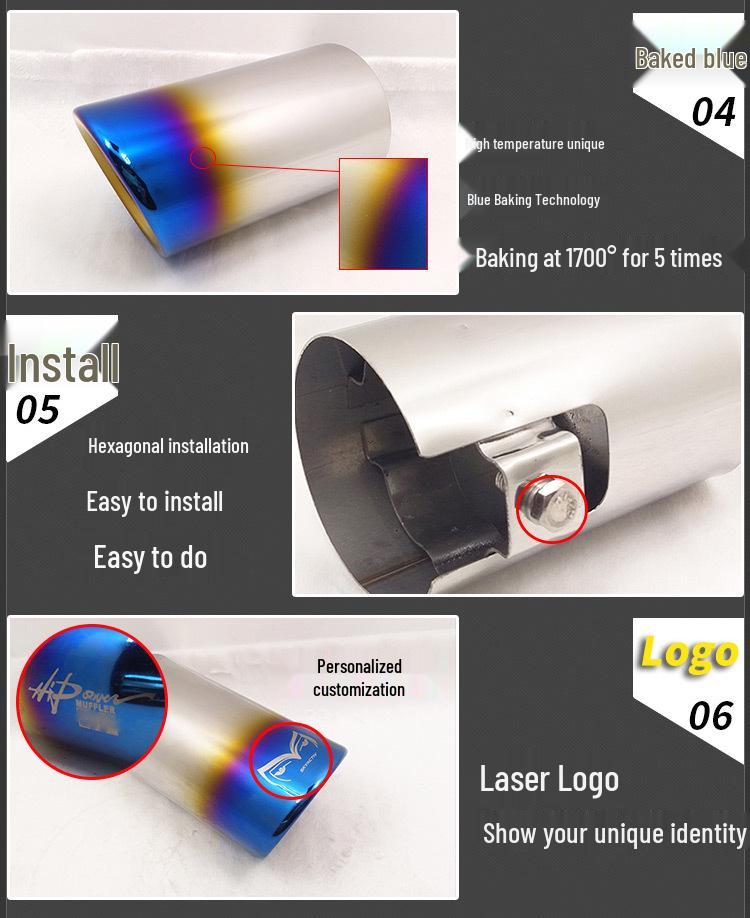 Mazda M6 Глушитель выхлопной системы из нержавеющей стали Насадки (Пара)