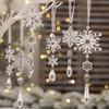 6 Pcs Simulated Snowflake Pendants Clear Acrylic Snowflake Ornaments Easy To Hang Faux